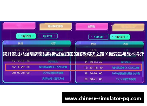 揭开欧冠八强暗战密码解析冠军归属的终极对决之路关键变量与战术博弈