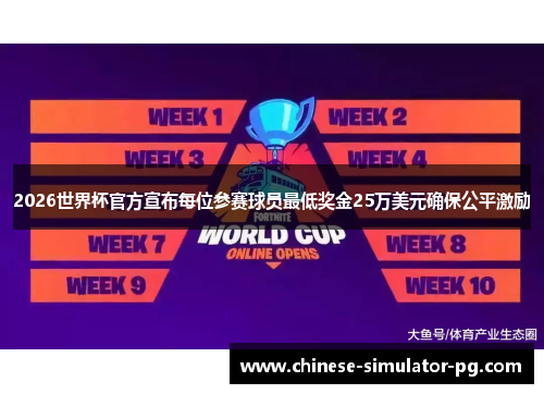 2026世界杯官方宣布每位参赛球员最低奖金25万美元确保公平激励